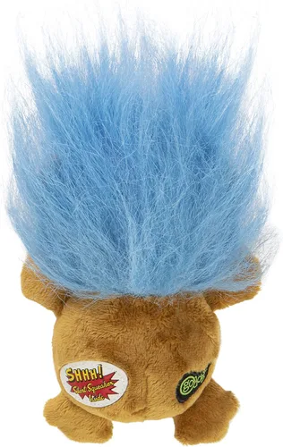Vista 6 de goDog Crazy Hairs León Juguete de Perro de Peluche Silencioso, Tecnología de Guardia de Masticado - Marrón Claro, Pequeño Tan Lion (pelos locos)