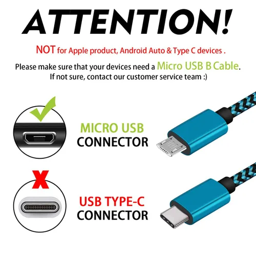 Vista 2 de Cable de carga micro USB para teléfono Android, paquete de 2 cables de carga rápida de 6 pies para Moto E5 G5 G6 Play, Alcatel 1B 1C 1L 1S 1V 1X 1SE