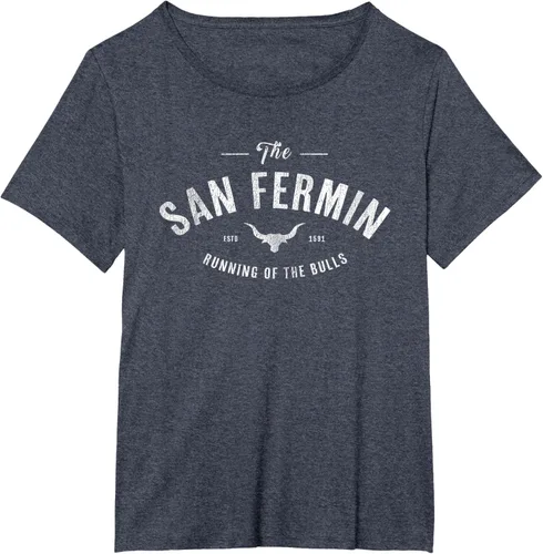 Vista 43 de The Running of the Bulls" - Pamplona Gift - Camiseta San Fermin, Rojo, S Asfalto