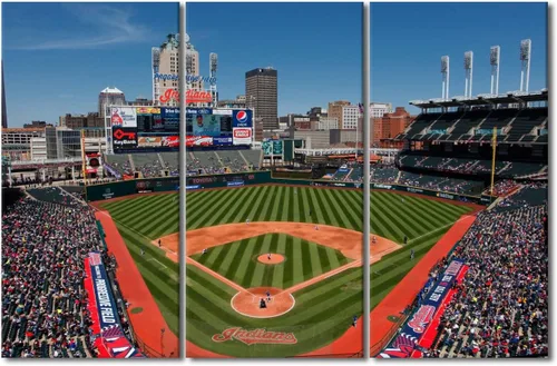 Vista 39 de TUMOVO Arte de pared en lienzo para estadio deportivo, arte de pared de campo Wrigley en Chicago, pinturas de Chicago, impresiones sobre lienzo