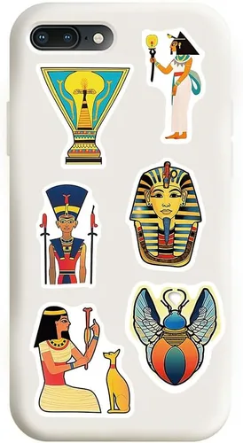 Vista 6 de Paquete de 50 calcomanías del Antiguo Egipto, vinilo impermeable, mitología egipcia, arte faraónico, esfinge, pirámides para laptop, álbumes