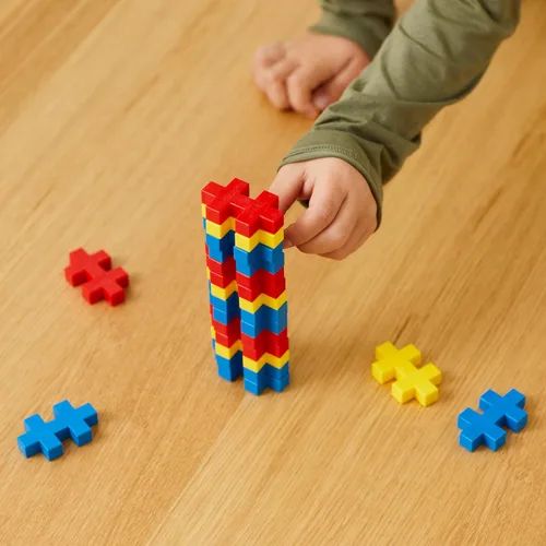Vista 2 de PLUS PLUS BIG - Juego abierto – 400 piezas en bañera de almacenamiento – Mezcla de colores básicos, juguete de construcción de construcción, bloques