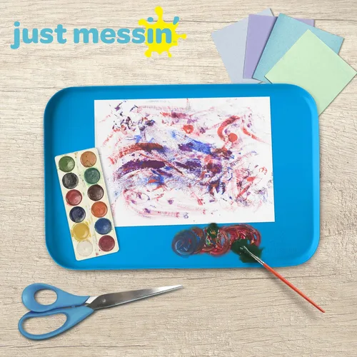 Vista 5 de Just Messin' Tapete de silicona para arte y manualidades, Legos, slime, resina, pintura y fabricación de joyas, protección de mesa con lados