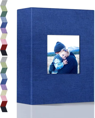 Vista 26 de popotop - Álbum de fotos 4x6 con 100 fotos, libros de fotos con 100 bolsillos verticales, cubierta de lino, álbumes para fotos familiares, de boda