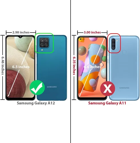 Vista 2 de TJS Funda compatible con Samsung Galaxy A12, con protector de pantalla de vidrio templado, anillo de metal, soporte magnético, tono brillante