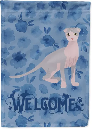 Vista 101 de Caroline's Treasures CK5005GF Bandera de bienvenida de gato abisinio para buzón, bandera decorativa para patio exterior, obras de arte de patio