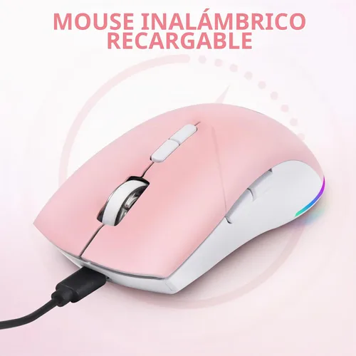 Vista 7 de Ratón Bluetooth inalámbrico, mouse recargable, modo dual silencioso LED (Bluetooth 5.2 y 2.4G) mouse inalámbrico para laptop, PC, Mac, iPad, amplia