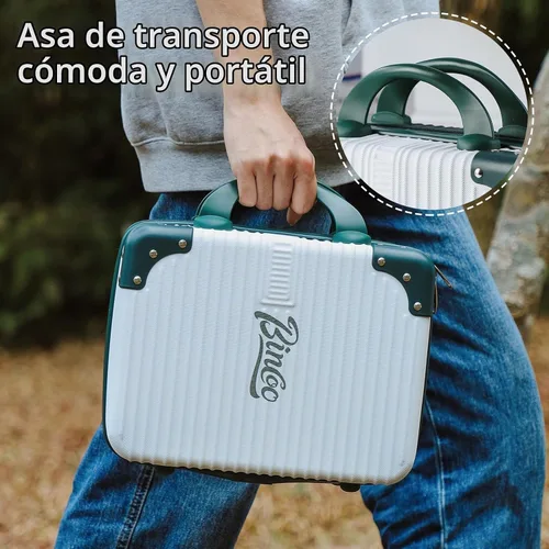 Vista 2 de Bincoo Estuche de viaje para cafetera de café barista, estuche de viaje impermeable, caja de almacenamiento para cafetera con cómodo cinturón