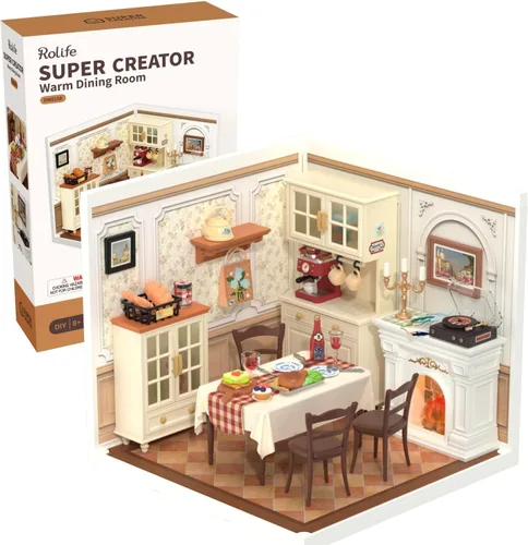 Vista 11 de Rolife Super Creator - Casa en miniatura de plástico DIY para adultos, kit de modelo de mini bloques para adolescentes de 8 a 12 años