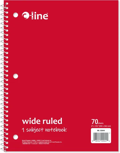 Vista 6 de Cuaderno de 1 materia, rayas anchas, negro, caja de 24 (22041-CT)