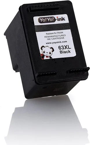 Vista 7 de Cartucho de tinta negro remanufacturado HP 63XL para HP 63 Cartucho de tinta negro, paquete de 2 – Uso con impresoras HP Officejet 3830 4650 Envy