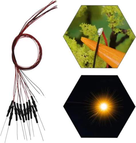Vista 20 de L0603B 20pcs pre-cableado SMD LED 0603 Bule Diodo emisor de luz 12V Micro Litz Cable Cable Longitud 7.8 pulgadas (7.9 in) para DIY Manual