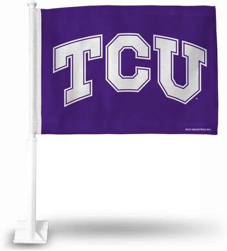 Vista 43 de Rico Industries Bandera de coche de doble cara de la NCAA, gran accesorio para automóvil