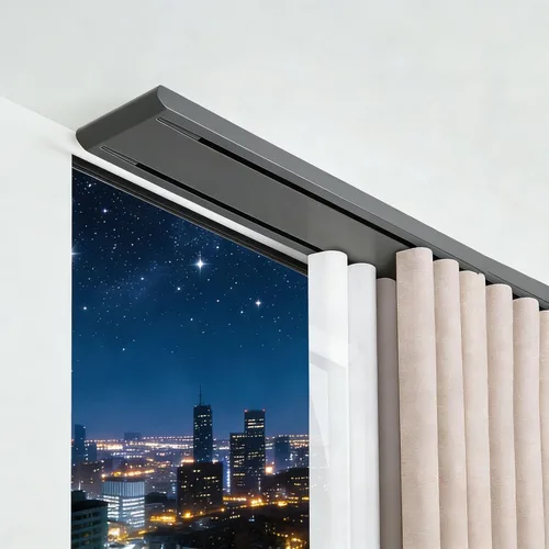 Vista 9 de Juego de rieles de aluminio resistente para cortinas de 8.5, 8.9, 9.2, 9.5 pies, barra de montaje en techo de doble cortina, sistema de rieles