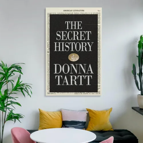Vista 6 de Póster de Donna Tartt con texto en inglés "The Secret History" de Donna Tartt, regalo literario, regalo literario, arte de pared literario, pintura