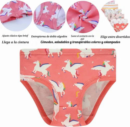 Vista 3 de Sladatona Ropa Interior Suave para Niñas Pequeñas y Niños Pequeños, Bragas Transpirables y Cómodas Rojo albaricoque.