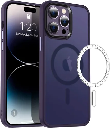 Vista 6 de QLTYPRI Funda magnética para iPhone 13 Pro Max (6.7 pulgadas) compatible con cargador inalámbrico, funda protectora a prueba de golpes, translúcida
