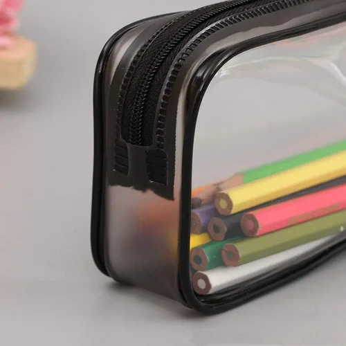 Vista 6 de Funny live Estuche transparente para lápices de gran capacidad, bolsa de almacenamiento, bolsa de PVC transparente, bolsa de lápices