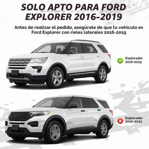 Vista 2 de Barras transversales para techo para Ford Explorer 2016-2019, accesorios de portaequipajes para techo