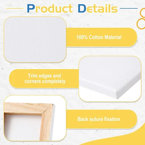 Vista 3 de Maitys 50 mini paneles de lienzo de 2 x 2 pulgadas, pequeños tableros cuadrados de lienzo estirado en blanco para pintar adolescentes, arte, óleo