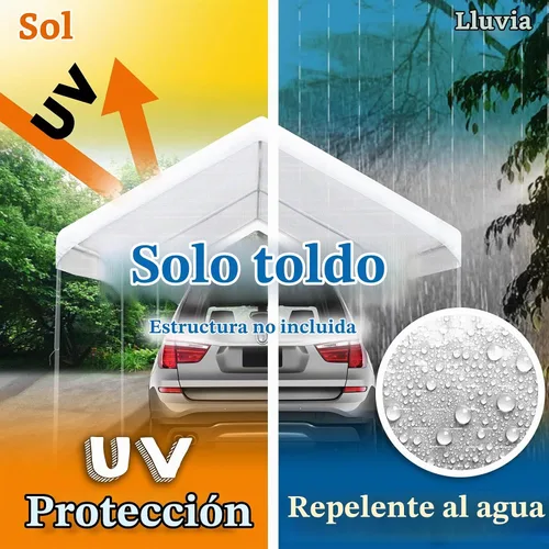 Vista 5 de YardGrow Cubierta de toldo de repuesto para cochera de 10 x 20 pies para tienda de campaña, cubierta de refugio de garaje con bolas elásticas