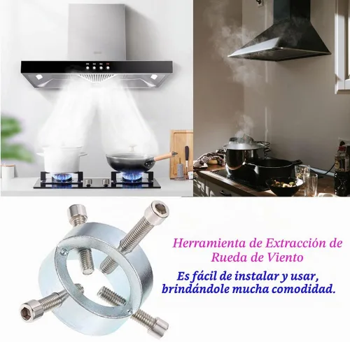 Vista 3 de Extractor de aspa de ventilador y rueda de soplador Capucha de campana de limpieza de viento Extractor de herramienta de rueda de electrodoméstico