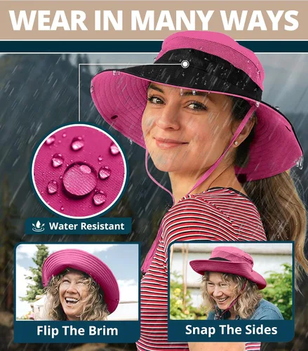 Vista 6 de GearTOP Safari Sun Hat for Men and Sun Hats for Women UV Protection UPF 50+ Hiking, Gardening, Fishing