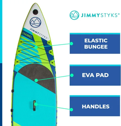 Vista 3 de Jimmy Styks Tablas inflables de remo de pie de ISUP con accesorios, canal, Strider y Mutt ISUP