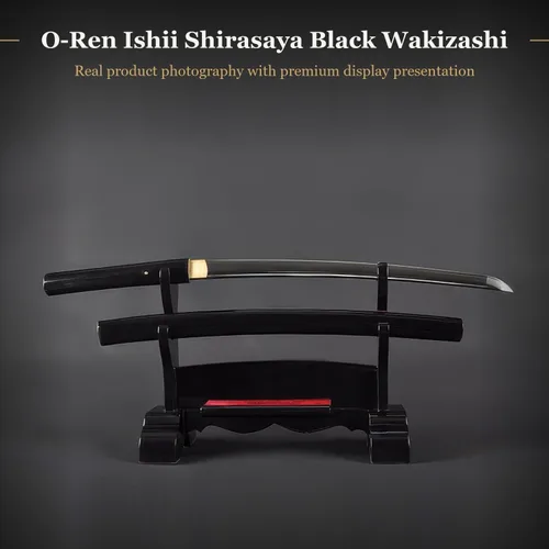 Vista 2 de Handmade Sword - Totalmente funcional Kill Bill O-Ren Ishii Shirasaya Wakizashi, arcilla de acero al carbono 1095 templada, espiga completa