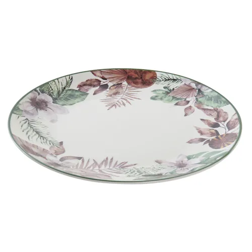 Vista 4 de Plato Llano DKD Home Decor Flores Porcelana (27 x 27 x 2 cm)