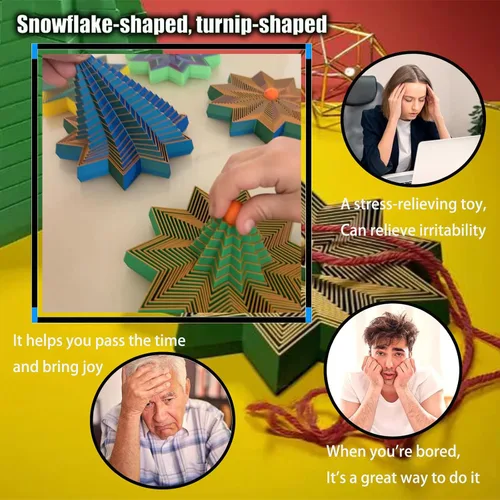 Vista 4 de Juguete fractal de copo de nieve, juguete de escritorio ejecutivo impreso en 3D, perfecto para aliviar el estrés, la irritabilidad y la relajación