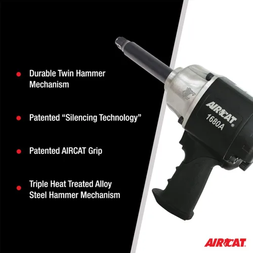 Vista 4 de AIRCAT Impacto extendido Xtreme Duty de 3/4 pulgadas x 6 pulgadas (1680-A-6), negro, mediano