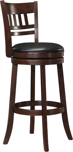 Vista 12 de Homelegance Taburetes giratorios tapizados de altura de barra con respaldos, Taburetes de bar de cuero sintético, 30 pulgadas de altura del asiento