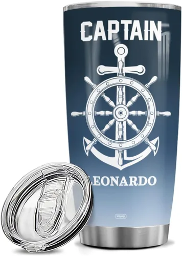Vista 9 de winorax Vaso de capitán personalizado de 20 onzas, 30 onzas, acero inoxidable, aislado, taza de viaje para café, con tapa, cumpleaños, Navidad, Día