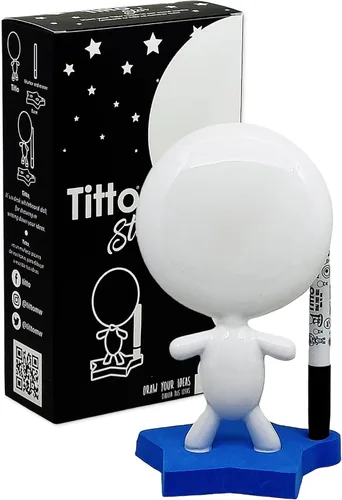 Vista 6 de Los mejores regalos de oficina – TITTO Star, Draw Your Ideas – Muñeca de pizarra blanca de cerámica – Regalo feliz 4 de julio – Diseño de decoración
