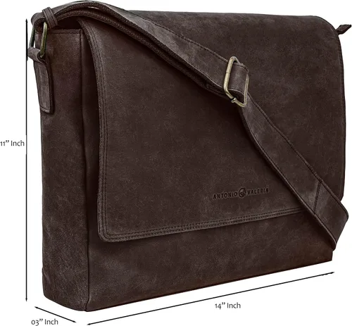 Vista 2 de Antonio Valeria Robert Dark Brown Premium Hunter - Bandolera de piel para hombre