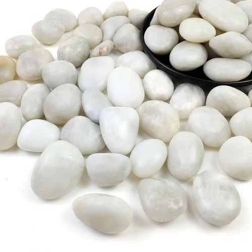 Vista 9 de Piedras de jade de 2 libras para plantas de interior, piedras pulidas naturales de 0.7 a 1.2 pulgadas, rocas decorativas de río para suculentas