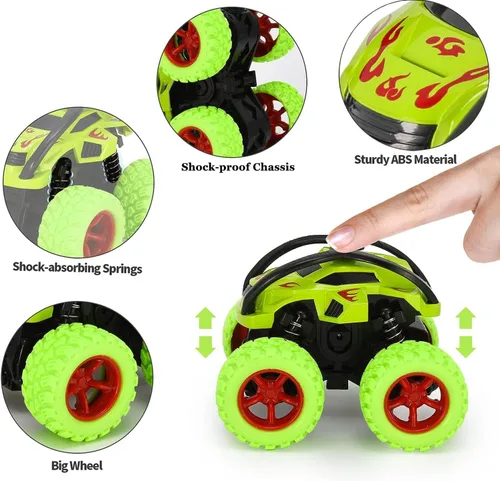 Vista 4 de YINSHENG Juguetes de auto para niños de 2, 3, 4, 5 años, juguetes de autos de tracción hacia atrás, camiones monstruos para niños de 2 a 6 años