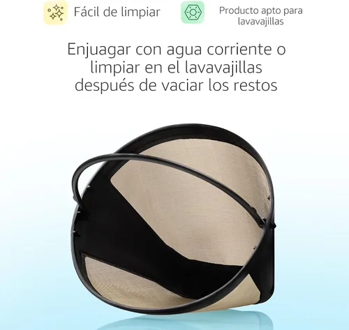 Vista 4 de Paquete de 1 filtro de café de cono permanente reutilizables #4 – Compatible con cafeteras Cuisinart de 10 a 14 tazas (DCC-3200, DCC-1200, DCC-3400)