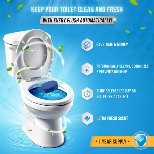 Vista 2 de ACTIVE Tabletas Limpiadoras Automáticas para Tazón de Inodoro de Gel Azul Limpiadores de Tanque de Inodoro, Removedor de Manchas de Anillo de Agua
