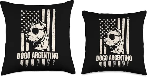 Vista 3 de Dogo Argentino Dog Sunglasses Gifts for Men Women Dogo Argentino American Flag USA - Cojín patriótico para amantes de los perros, 16 x 16 pulgadas