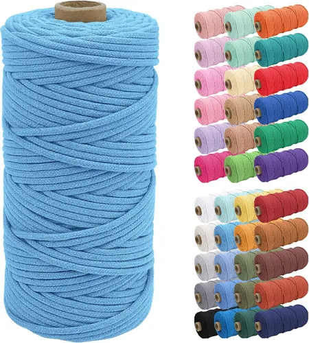 Vista 38 de JeogYong Cuerda de macramé de 0.157 in x 109 yardas, cuerda trenzada de algodón natural, cuerda de macramé para bolsas de ganchillo, colgar