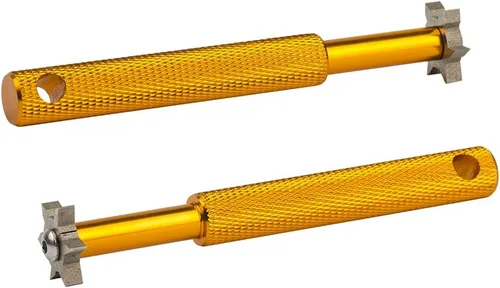 Vista 17 de HIFROM Afilador de ranuras con 6 cabezales – Afilador de ranuras para palos de golf, herramienta de reranurado y limpiador para todos los hierros