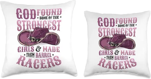 Vista 3 de Rodeo Barcel Racerin Designs Barrel Racer Girl Barel Racing - Almohada (16 x 16 pulgadas), multicolor