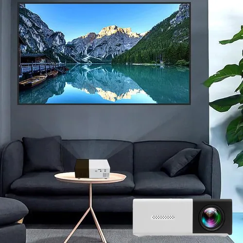 Vista 5 de Mini proyector, proyector de video de película, proyector portátil HD de 1080P compatible con tarjeta HDMI/USB/Tf, apartamento imprescindible