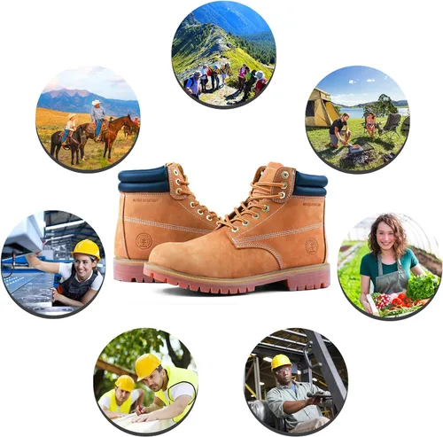 Vista 6 de Jacata Mens Work Boots For Men Non Slip Rubber Water Resistant Boats De Trabajo Para Hombre Utility Construction Boots