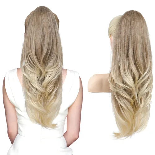Vista 17 de SEIKEA Extensión versátil de cola de caballo con cordón, 18 pulgadas de largo, ondulado, con clip de varias capas, extensiones de cabello de cola