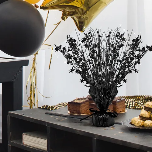 Vista 2 de Crowye - 18 piezas de papel de aluminio negro para decoración de mesa