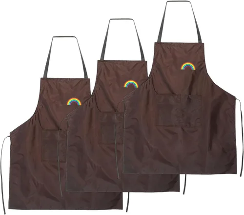 Vista 15 de HARFINGTON Delantal de cocina unisex para restaurante no ajustable, lavable, con 2 bolsillos