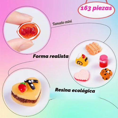 Vista 6 de 160 piezas de mini juguetes de comida para la cocina de la muñeca juego de simulación
